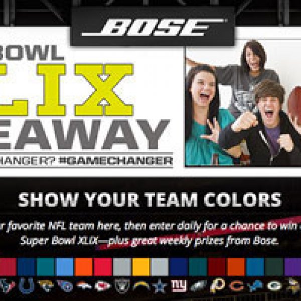Win a $20,000 Prize including a Super Bowl trip, an Xbox One, a Bose Home Theater System, and More