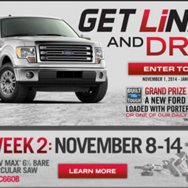 Win a 2015 Ford F-150, $1,500 in Porter Cable Tools, and $7,500