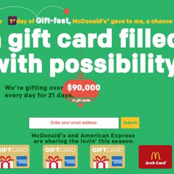 McDonalds $90,000 Daily Gift Card Giveaway!