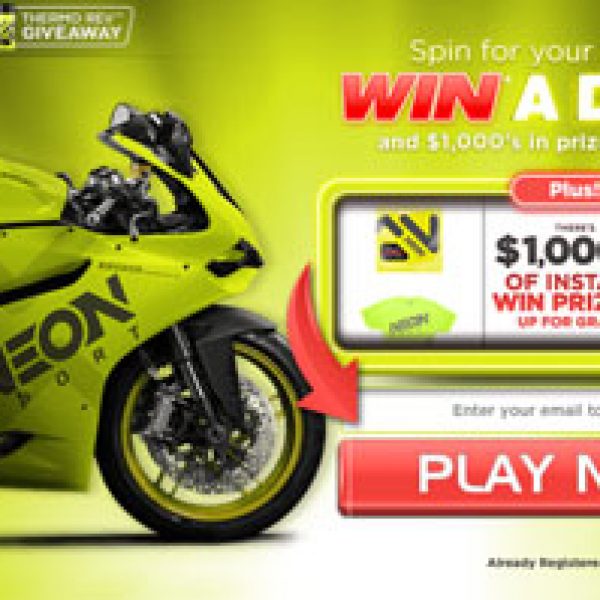 Win a Ducati Motorcycle and Instant Prizes
