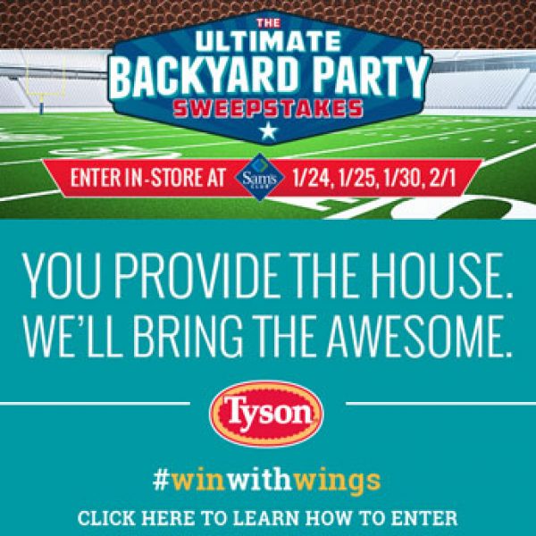 Win Chicken Wings for 100 people, an Inflatable screen, and a Big-Screen TV