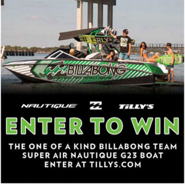 Win the $149,000 Super Air Nautique G23 Billabong Team Edition Boat and Trailer