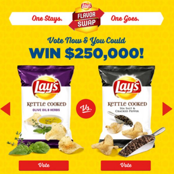 Lay's Flavor Swap $250,000 Sweepstakes!