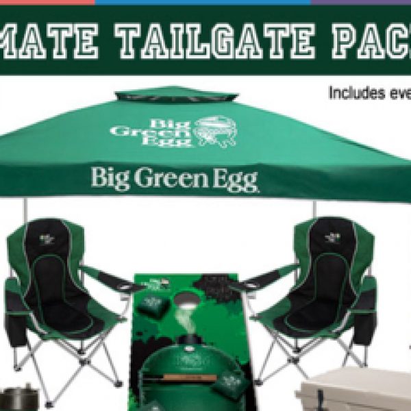 Win a Big Green Egg MiniMax EGG with carrier, charcoal, tent, two chairs, game set, generator and a cooler!