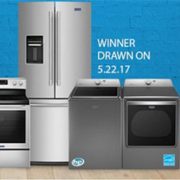 Win a Maytag washer and dryer pair, a refrigerator, and more!