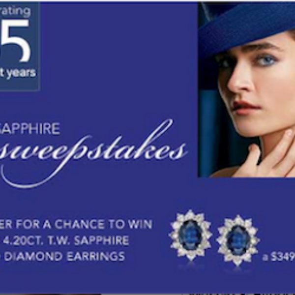 Win a pair sapphire, diamond earrings set in white gold!