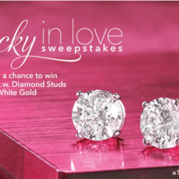 Win a pair of diamond earrings, set in white gold!