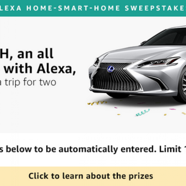 Amazon: Win $50,000, a 2019 Lexus ES and More