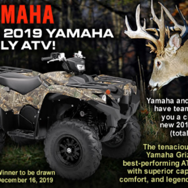 Buckmasters: Win a 2019 Yamaha Grizzly ATV worth $10,000