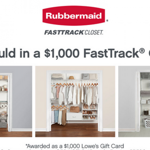 Expired! Rubbermaid: Win a $1,000 Lowe’s Gift Card