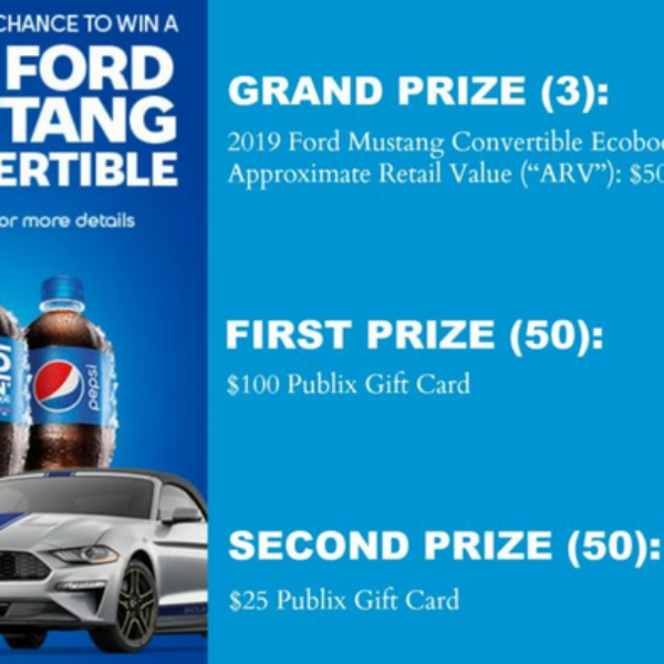 Expired! Pepsi: Win 1 of 3 Ford Mustang Convertibles