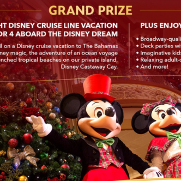 Expired! Disney Cruise Line: Win a $10,000 Cruise for 4 aboard the Disney Dream