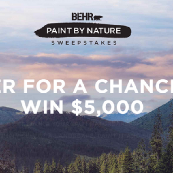 Expired! BEHR Paint by Nature Sweepstakes: Win $5,000 or a Home Depot Gift Card