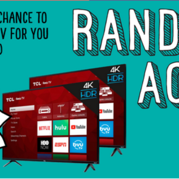 Expired! Random Acts: Win a 50” 4K Roku TV for you and a friend