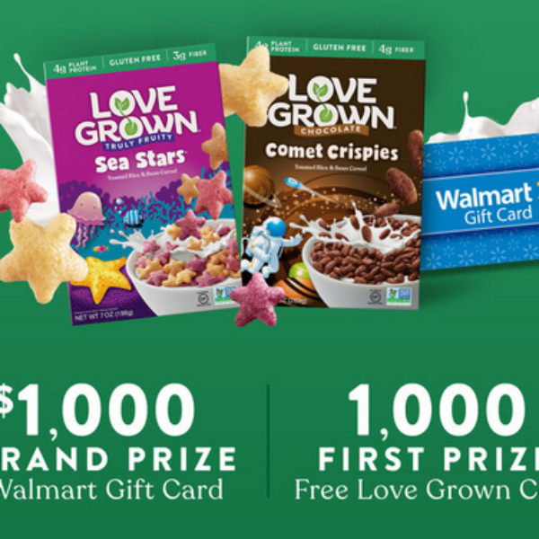 Expired! Love Grown: Win a $1,000 Walmart Gift Card