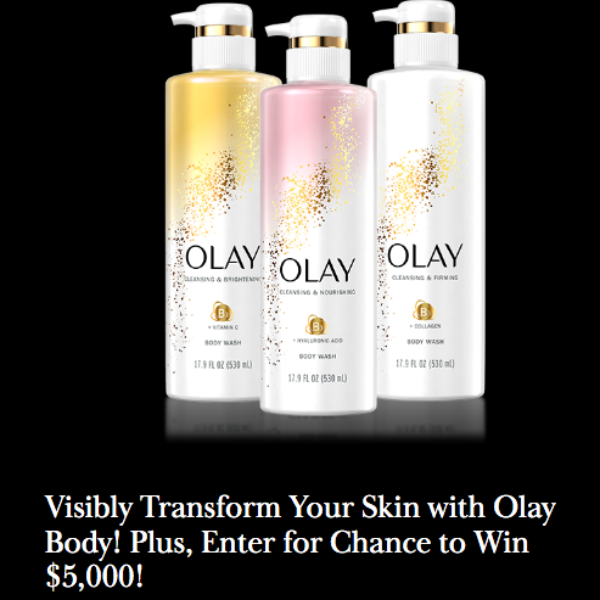 Expired! Olay Body: Win $5,000 and free Olay Body products