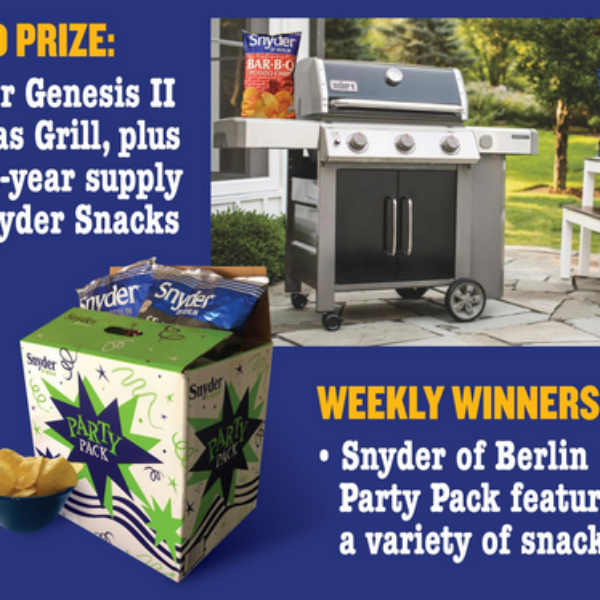 Snyder: Win a Weber gas grill and a year’s supply of Snyder snacks