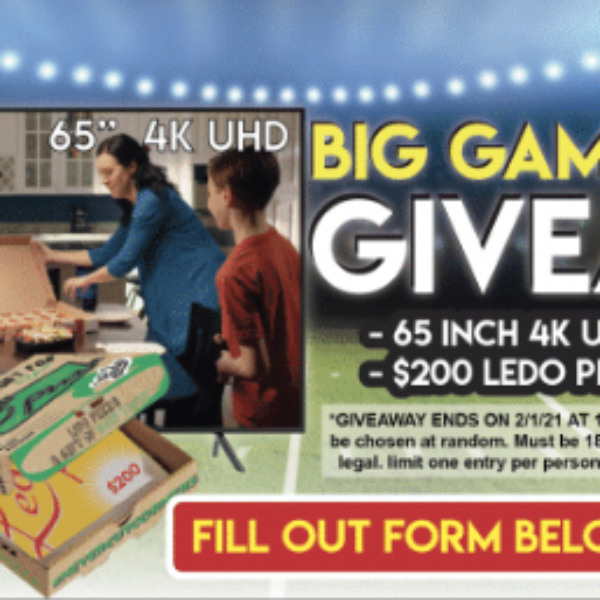 Ledo Pizza: Win a Samsung 65-inch 4K Smart TV and a $200 Ledo Pizza gift card