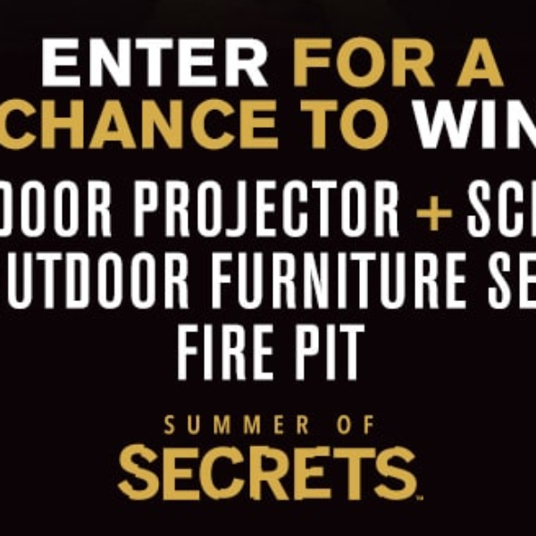 Summer Backyard Movie Night: Win an Outdoor Projector & Screen, Furniture Set, and Fire Pit