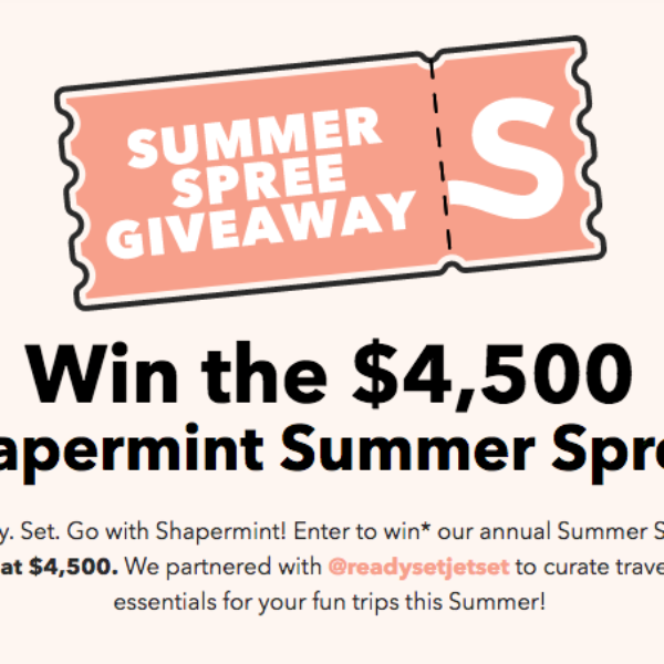 Shapermint Summer Spree: Win a $1,000 Airline Gift Card, $1,000, a luxury suitcase, a $2,000 Shopping Spree and More