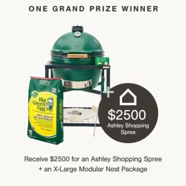 Ashley Ultimate Homegating: Win a $2,500 Furniture Shopping Spree and a Big Green Egg grill Package