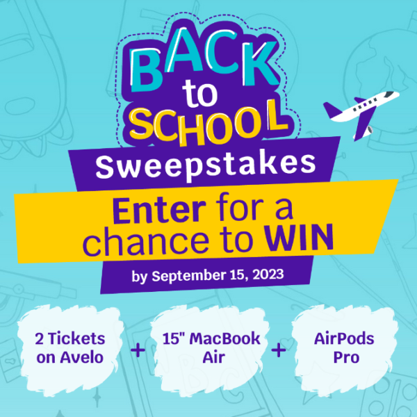 Avelo: Win a MacBook Air, Airpods Pro, and 2 Round Trip Airline Tickets